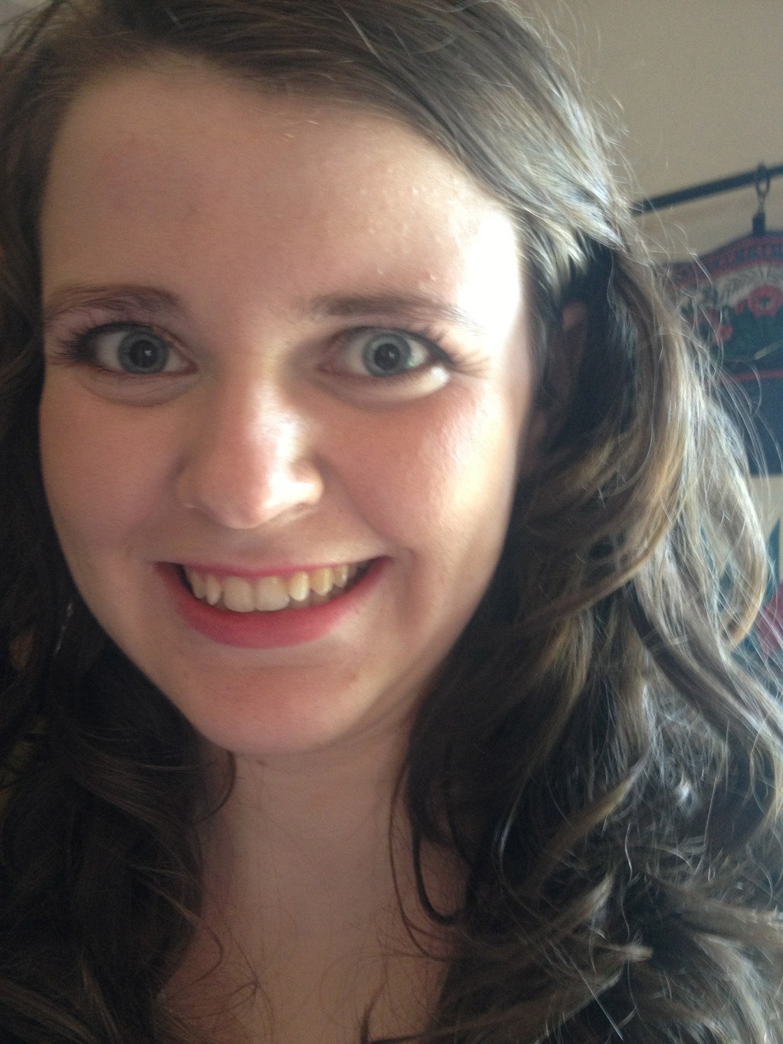 This is how the powder looks topped over Laura Mercier Silk Creme foundation (I'm wearing Rose Ivory), photographed in natural light